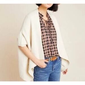 Anthropologie Akemi + Kin Oversized Asymmetical Cardigan Kimono Sweater Ivory OS